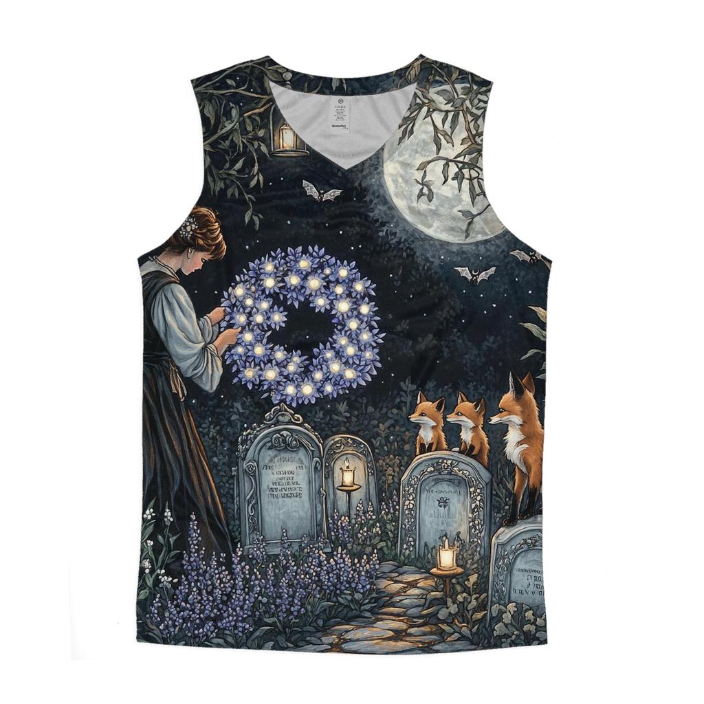 Moonflower Graveyard Garden Haunted stylish racerback tanks