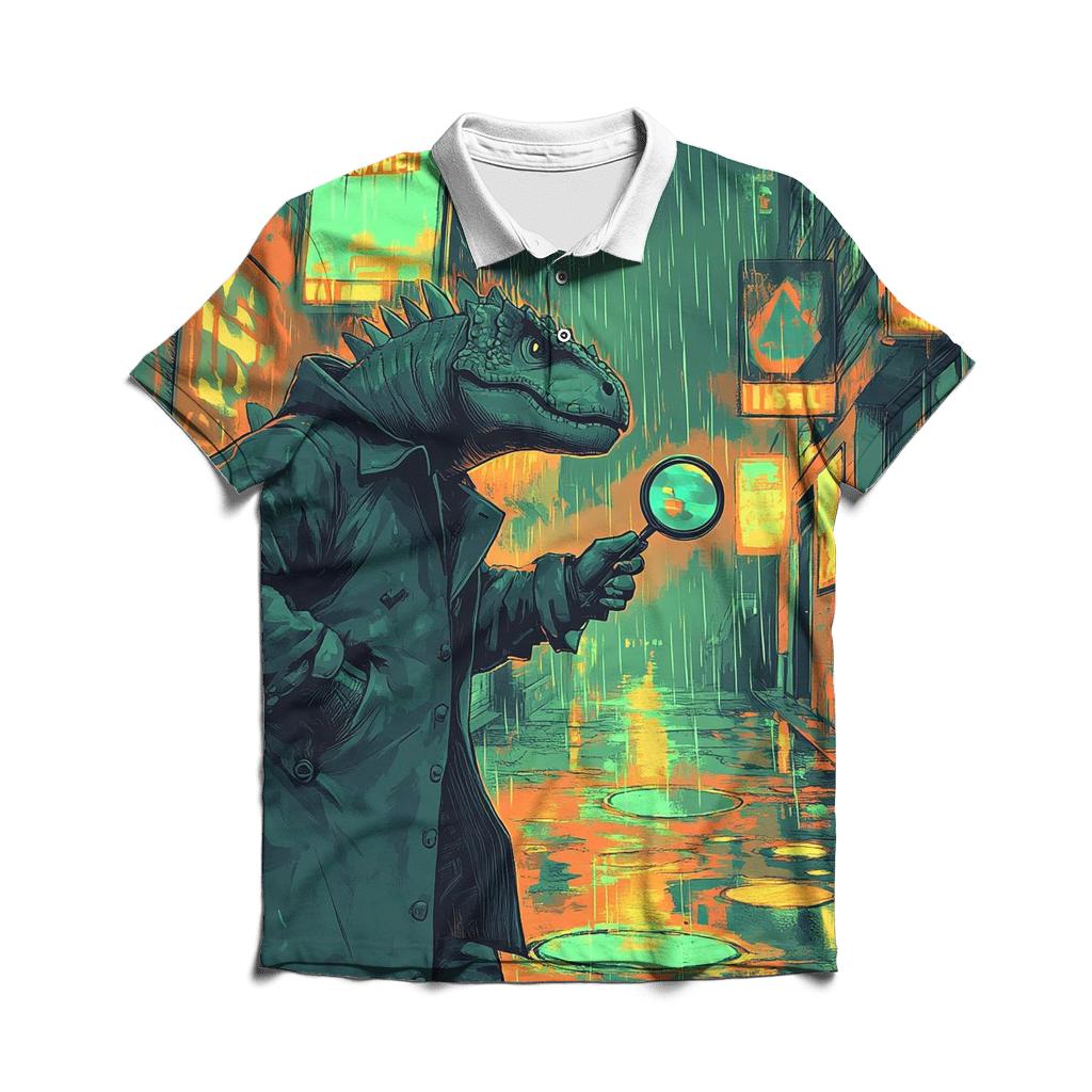 Dinosaur Disco Detective embroidered polo tops