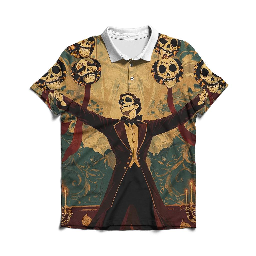 Spooky Masquerade Puppeteer embroidered polo tops