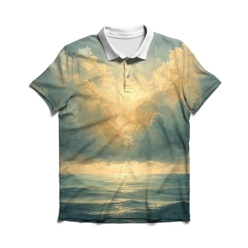 Turner Inspired Stormy Seascape stylish collar polo tees