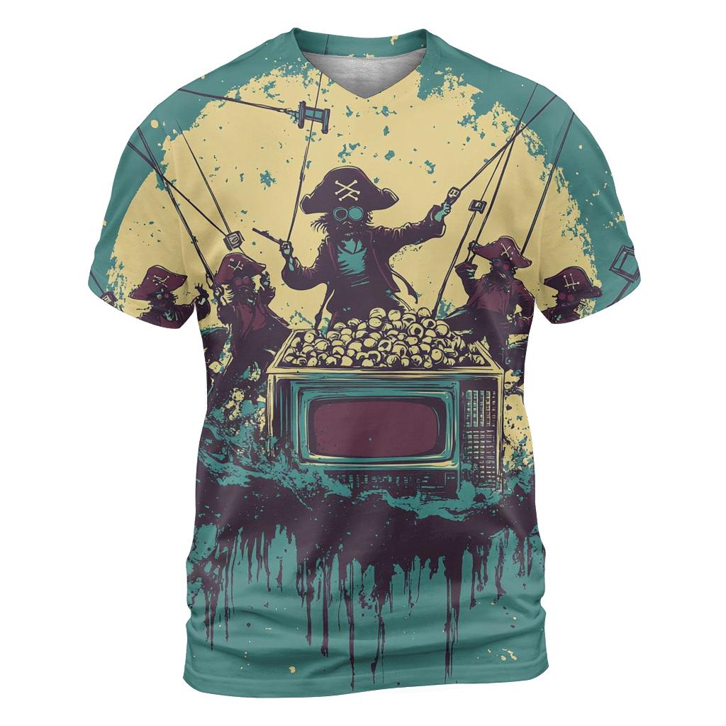 Cosmic Cartoon TV Pirates designer pattern shirts
