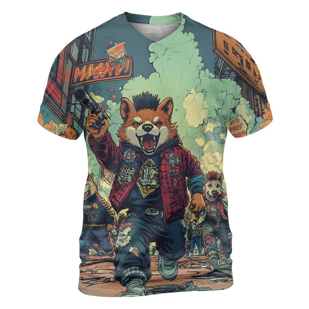 Pixel Punks On Parade artistic all-over print tops