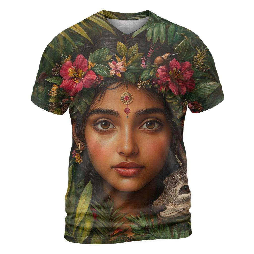 Frida Kahlo Inspired Self Portrait Garden custom all-over print shirts