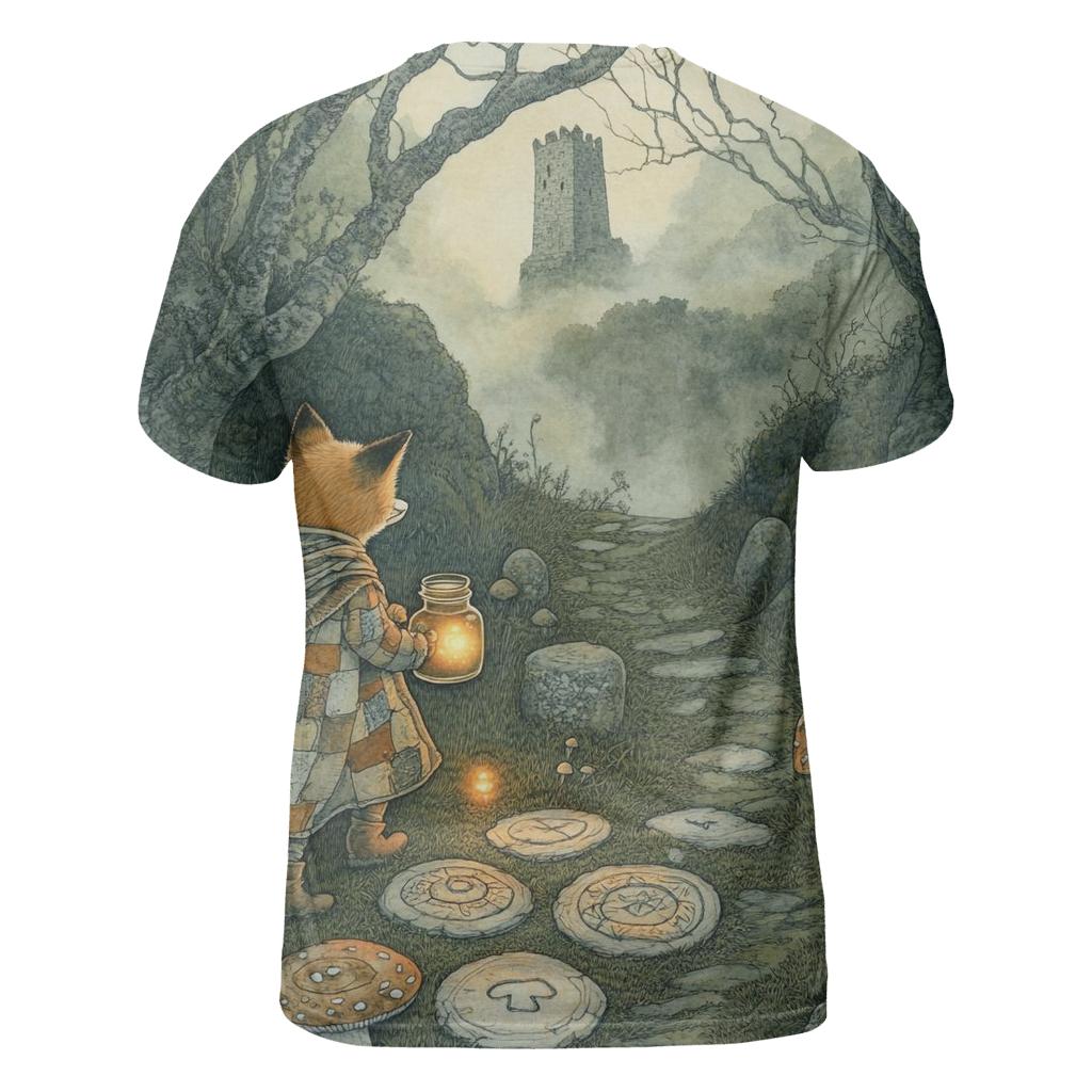 Lantern Fox In Haunted Hollow unique graphic print tees