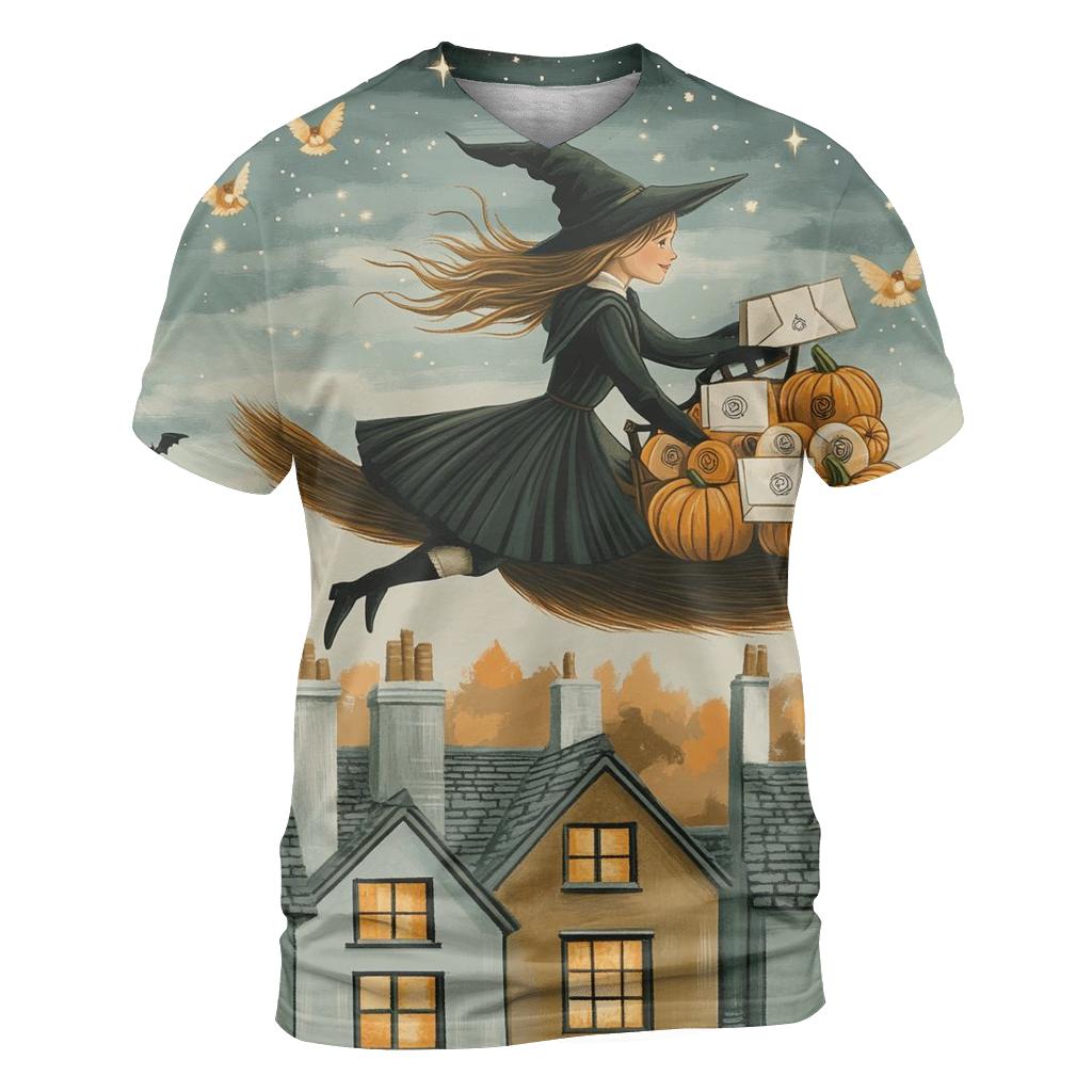 Witch Postal Courier Halloween Edition artistic all-over print tops