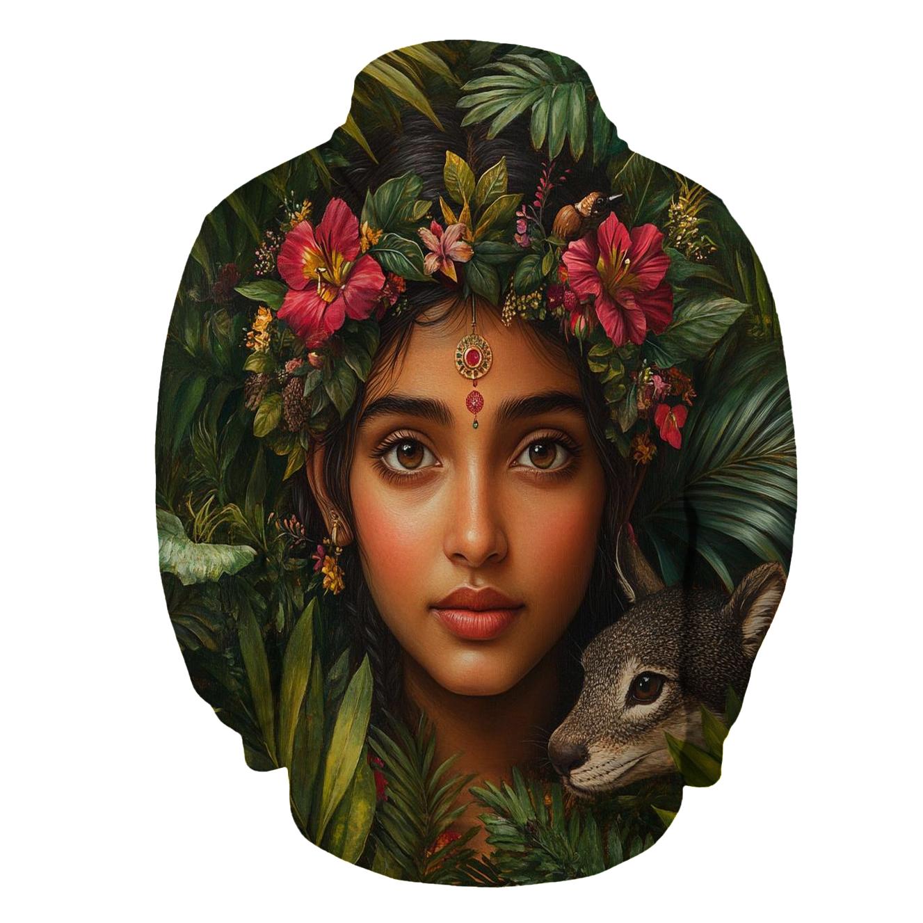 Frida Kahlo Inspired Self Portrait Garden premium hoodies