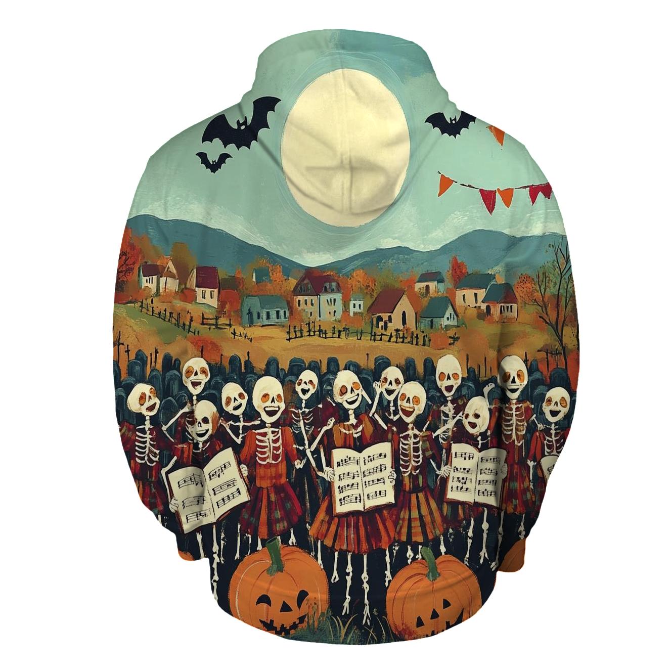 Cemetery Choir With Spooky Harmony zip-up hoodies