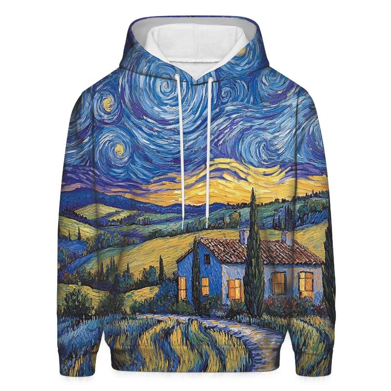 Van Gogh Inspired Starry Countryside hoodie designs