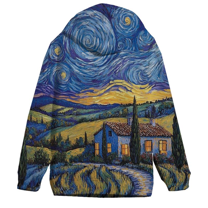 Van Gogh Inspired Starry Countryside hoodie designs
