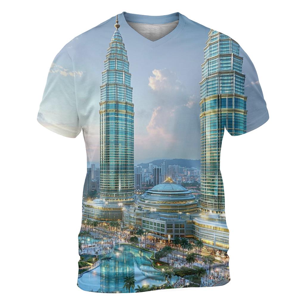 Petronas Towers - Kuala Lumpur artistic all-over print tops