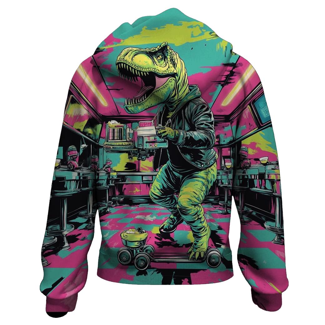 Neon Diner Dinosaurs pullover hoodies