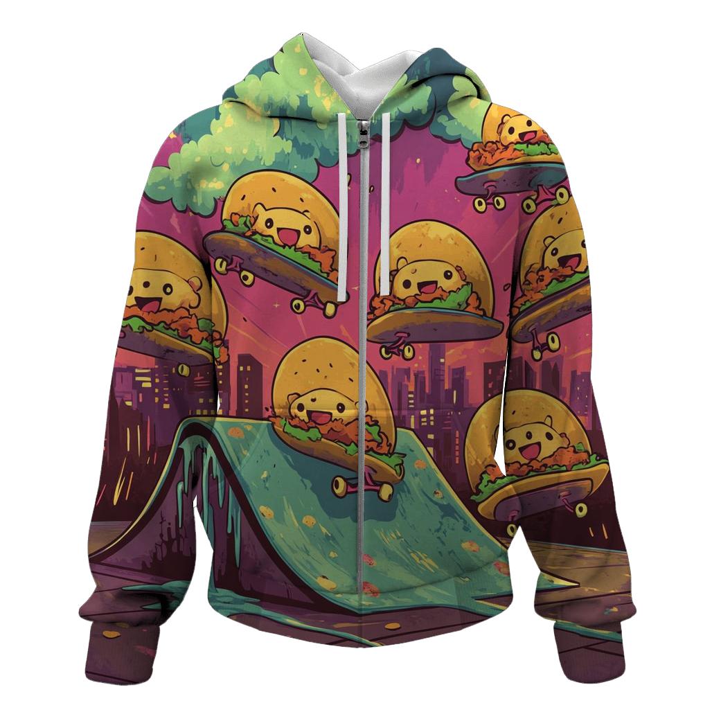 Skateboard Taco Squadron printed hoodies