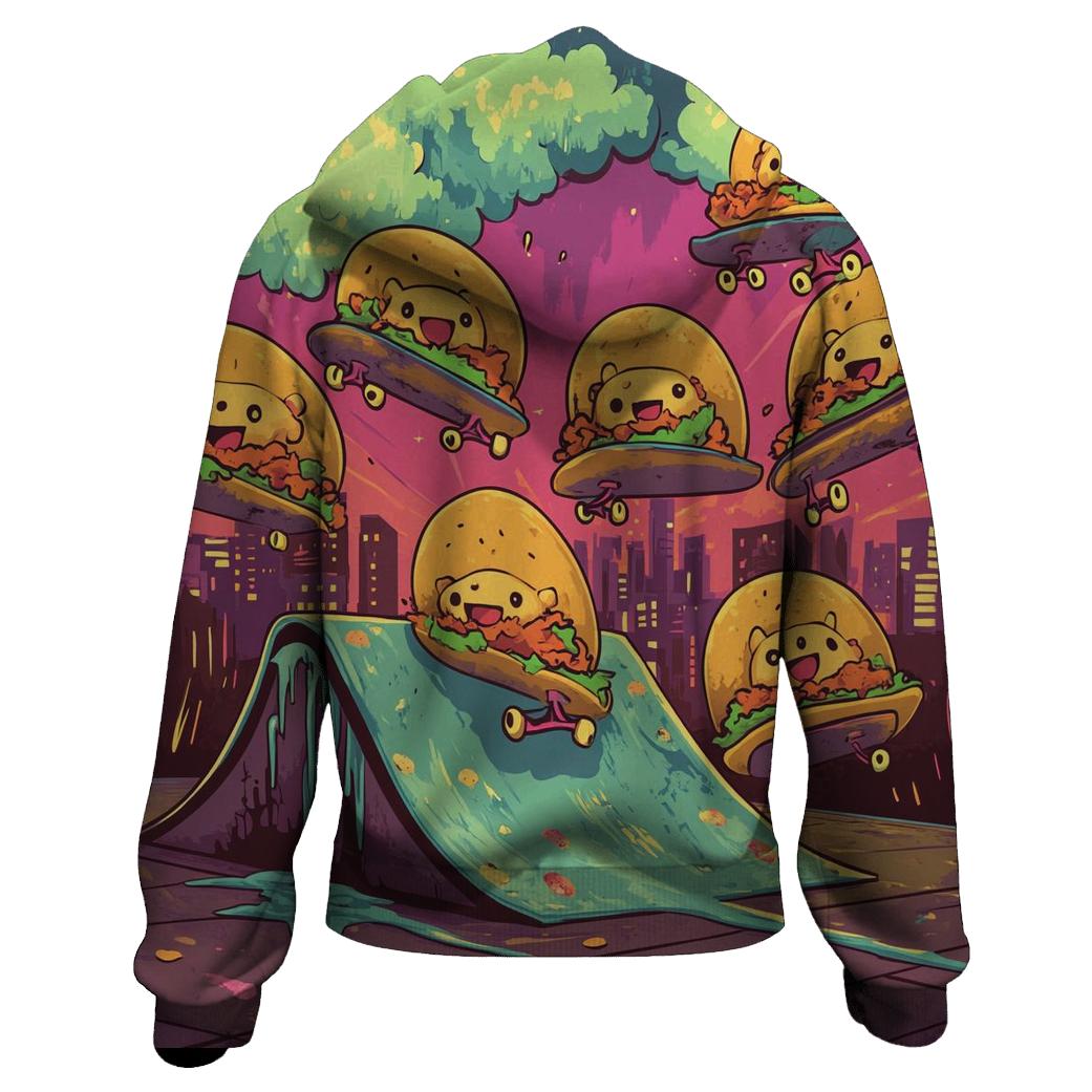 Skateboard Taco Squadron printed hoodies