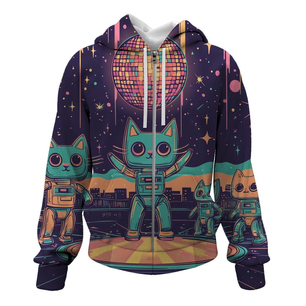 Robot Roller Disco Cats hoodie styles