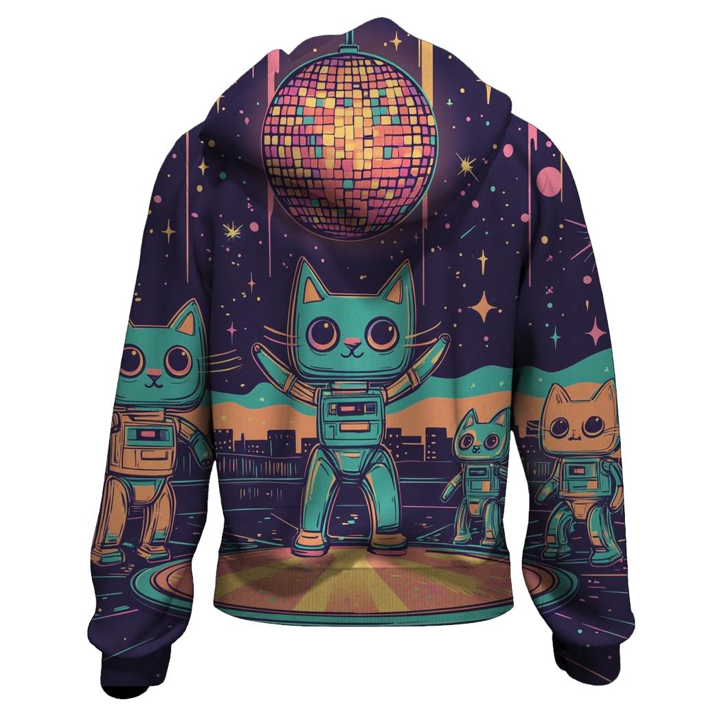 Robot Roller Disco Cats hoodie styles