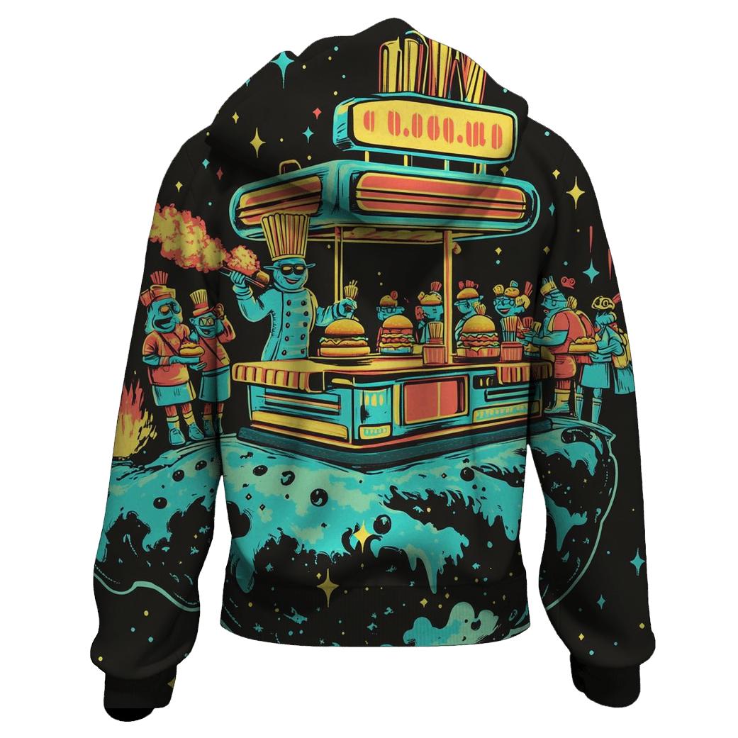 Alien Fast Food Fandango zip-up hoodies