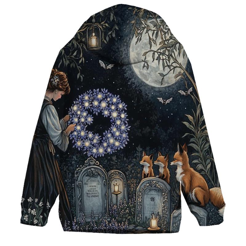 Moonflower Graveyard Garden Haunted premium hoodies