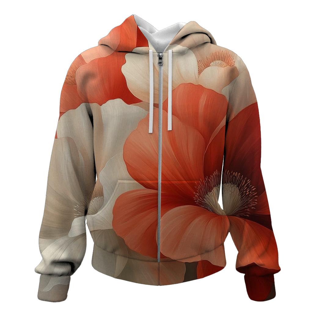 Georgia OKeeffe Inspired Desert Flowers zip-up hoodies