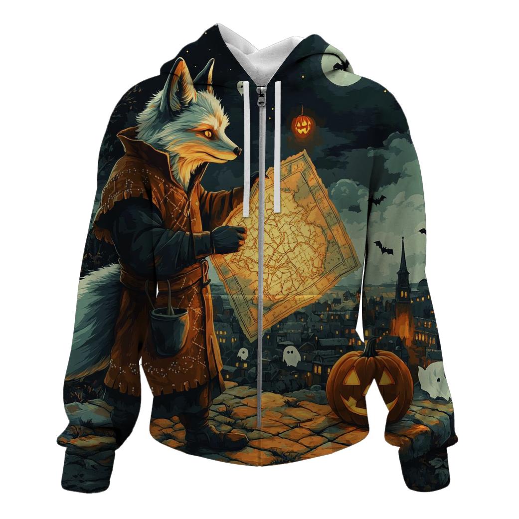 Halloween Lantern Cartographer embroidered hoodies