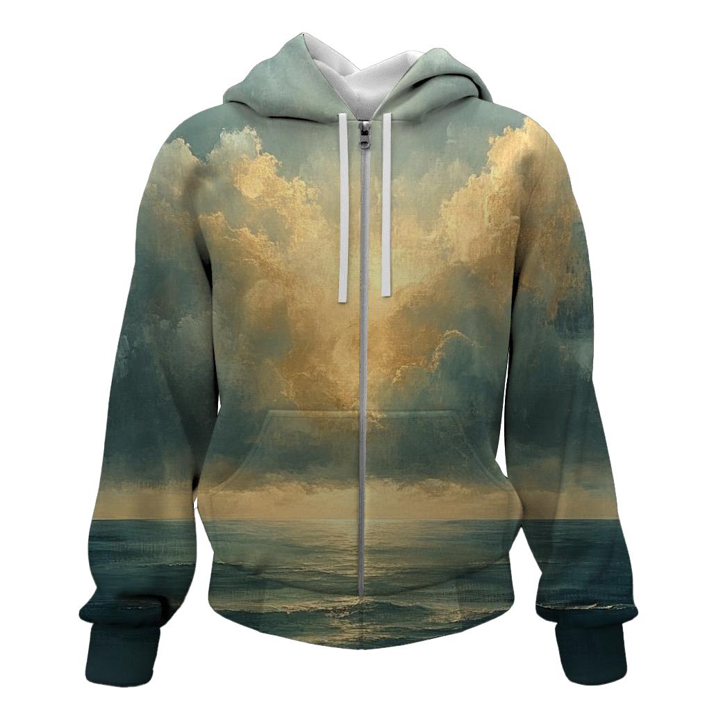 Turner Inspired Stormy Seascape zip-up hoodies