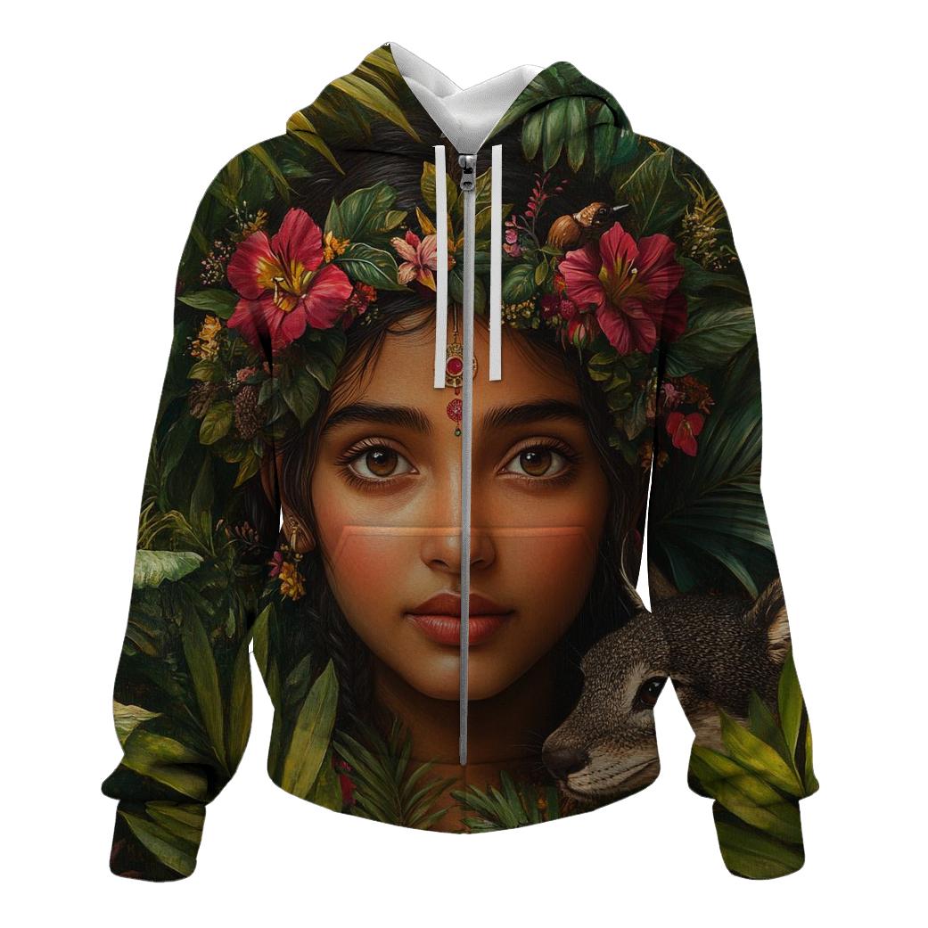 Frida Kahlo Inspired Self Portrait Garden graphic hoodies