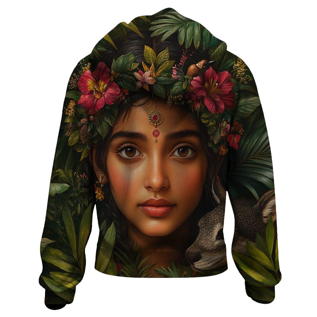 Frida Kahlo Inspired Self Portrait Garden graphic hoodies