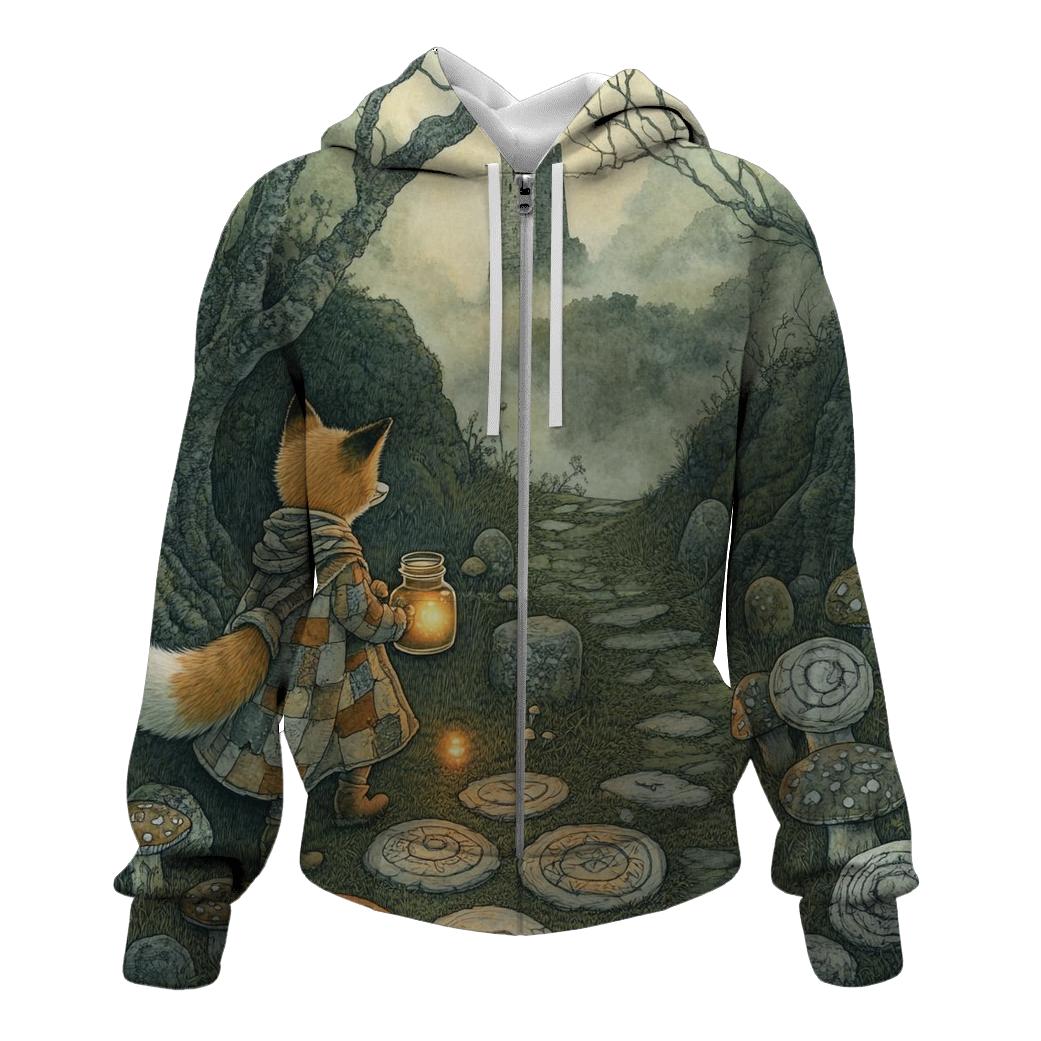 Lantern Fox In Haunted Hollow pullover hoodies