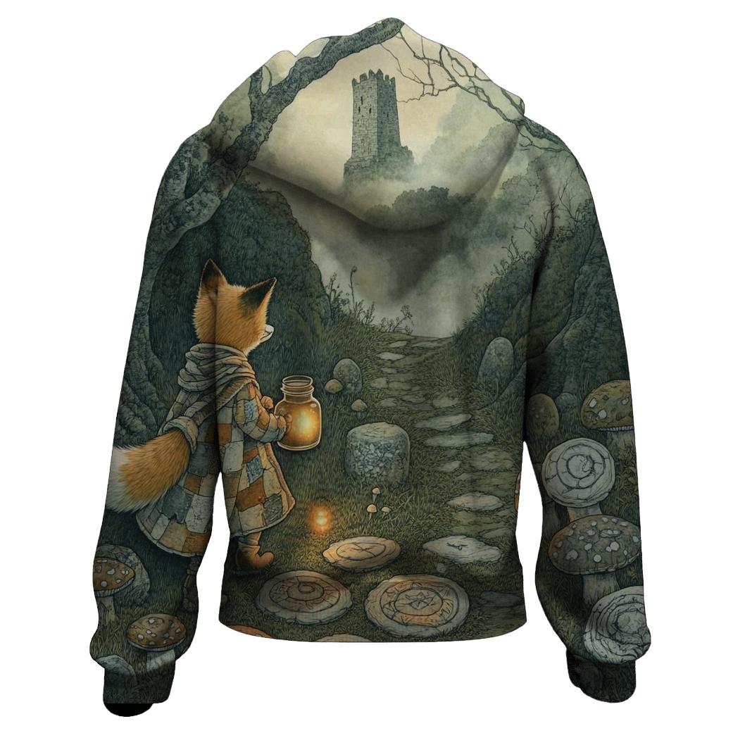 Lantern Fox In Haunted Hollow pullover hoodies