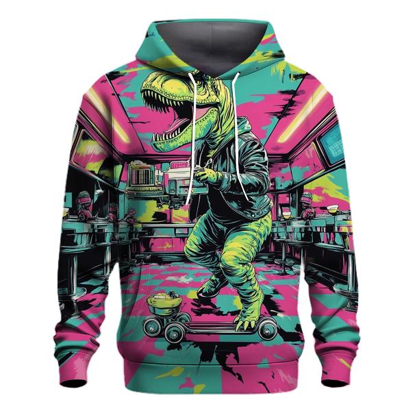 Neon Diner Dinosaurs hoodie designs