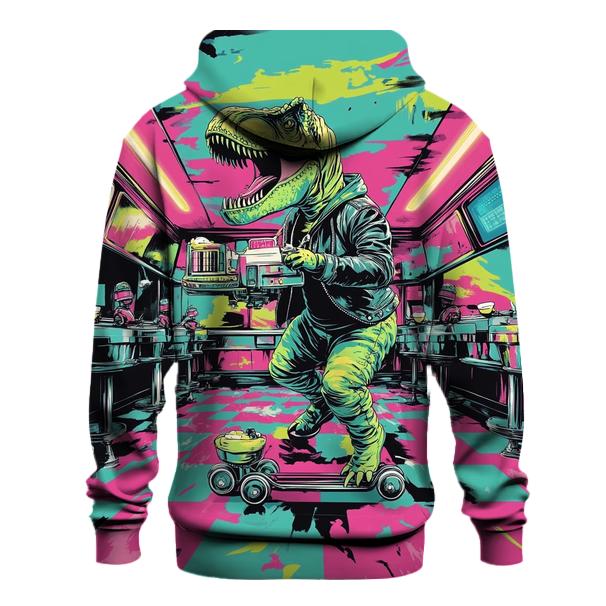 Neon Diner Dinosaurs hoodie designs