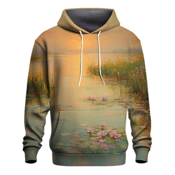 Monet Inspired Water Lilies At Dawn zip-up hoodies