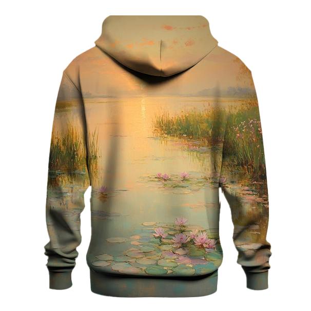 Monet Inspired Water Lilies At Dawn zip-up hoodies