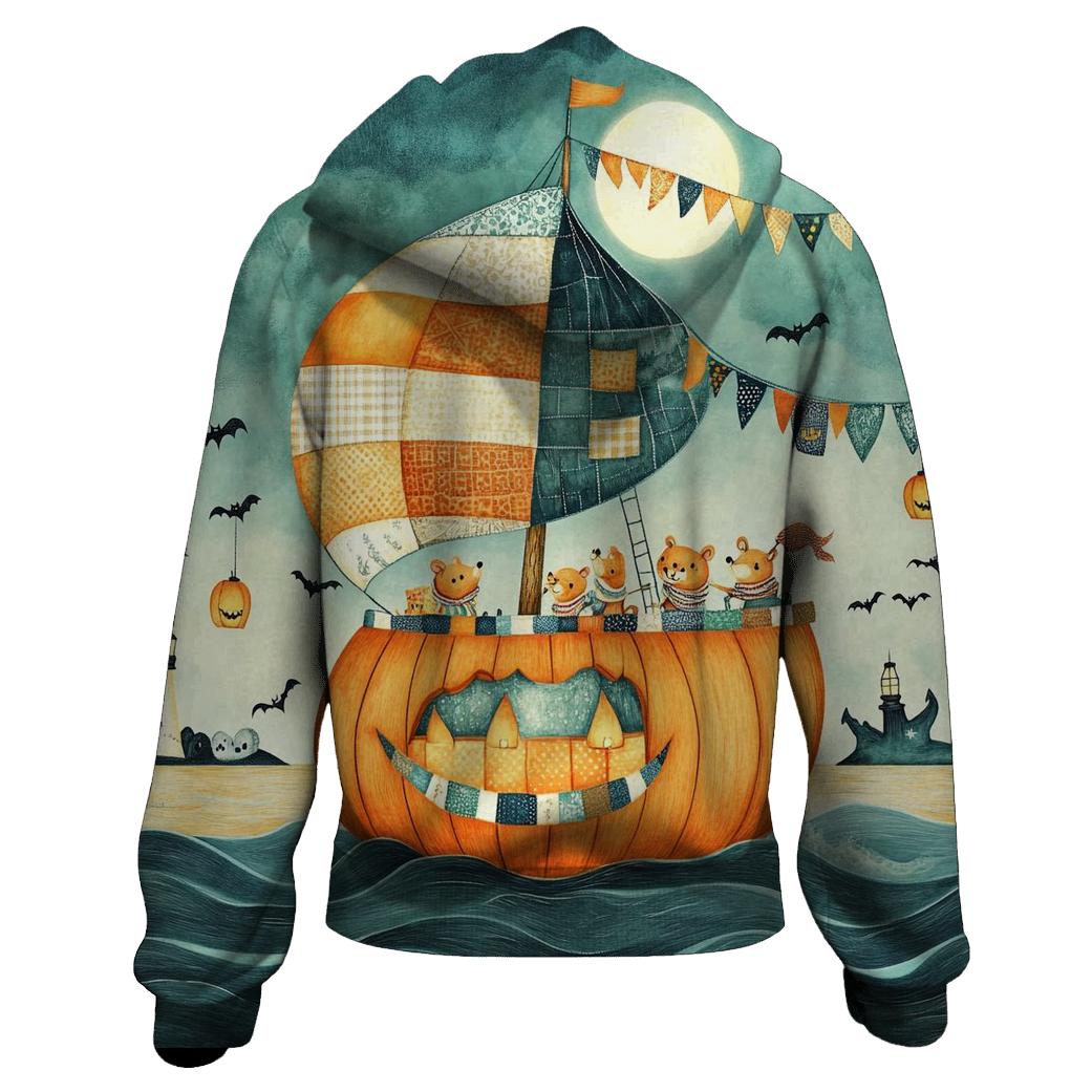 Pumpkin Ship With Halloween Crew pullover hoodies
