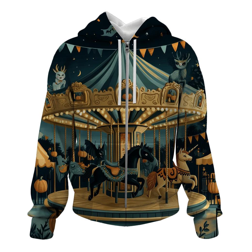 Midnight Carousel Haunted Ride premium hoodies