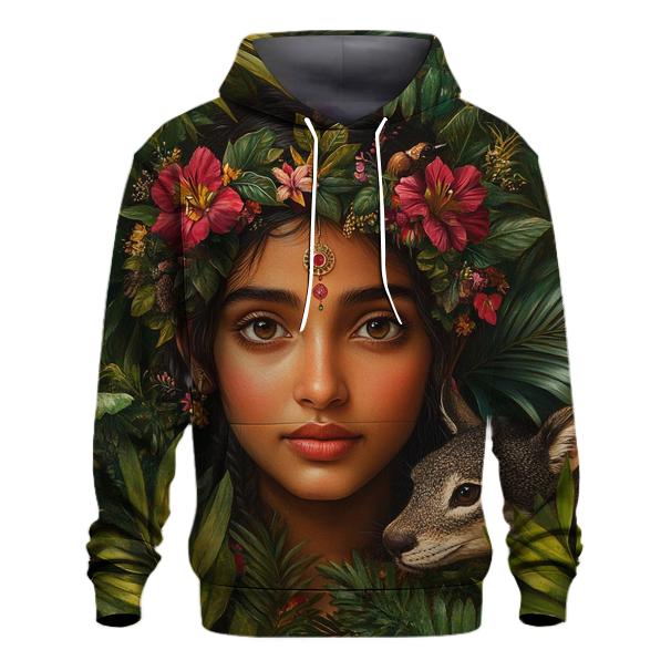 Frida Kahlo Inspired Self Portrait Garden designer hoodies