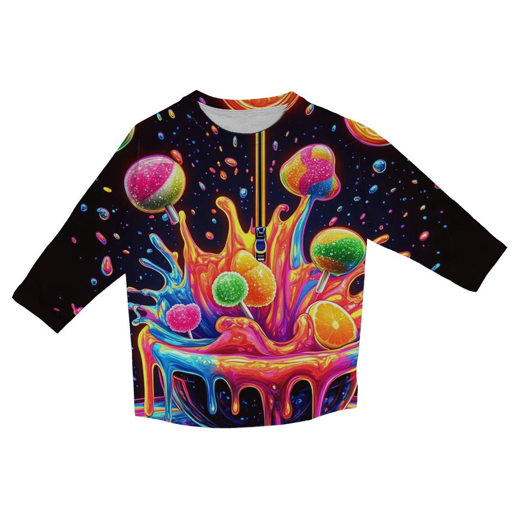 Neon Soda Pop Splash personalized 3/4 sleeve tees
