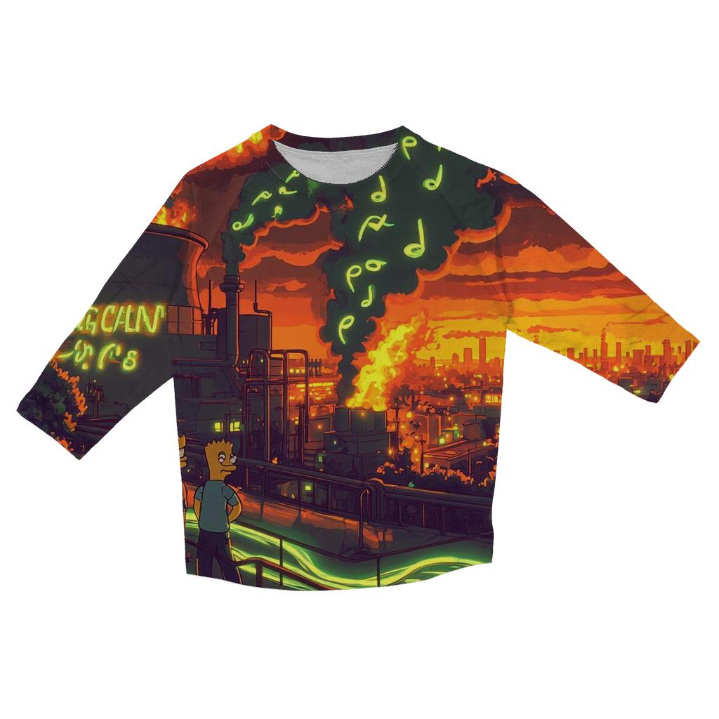 Nuclear Sunset Riff trendy 3/4 sleeve tops