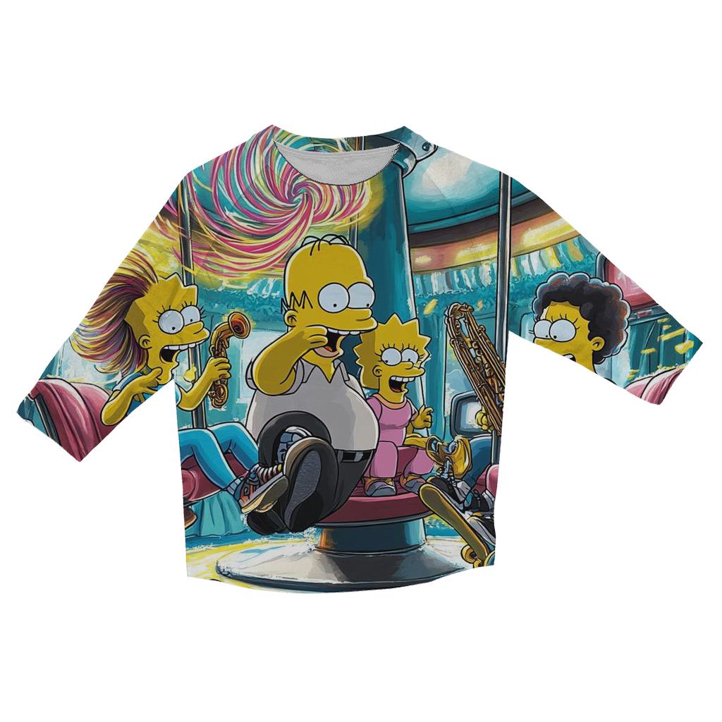 Couch Gag Carousel stylish quarter sleeve tops