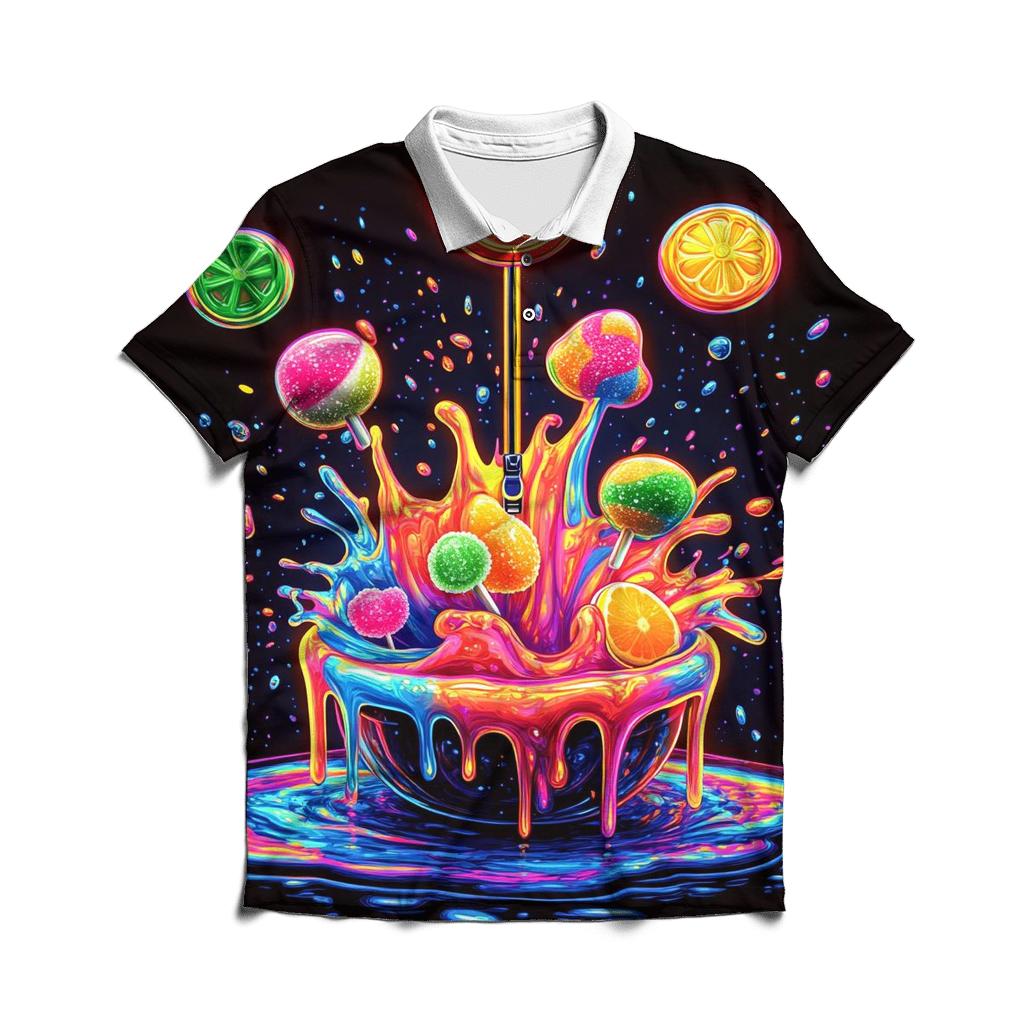 Neon Soda Pop Splash classic pique polos