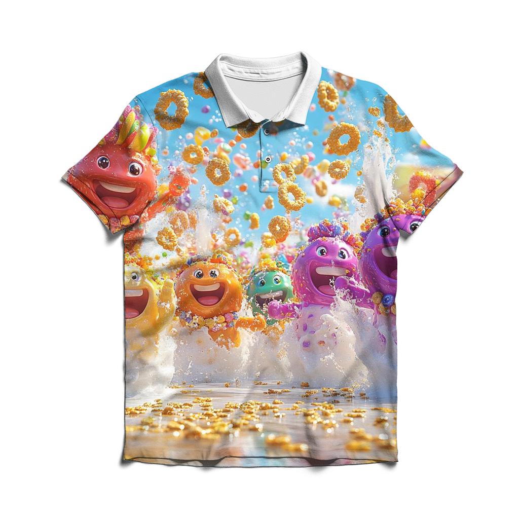Cereal Mascot Riot premium cotton polo shirts