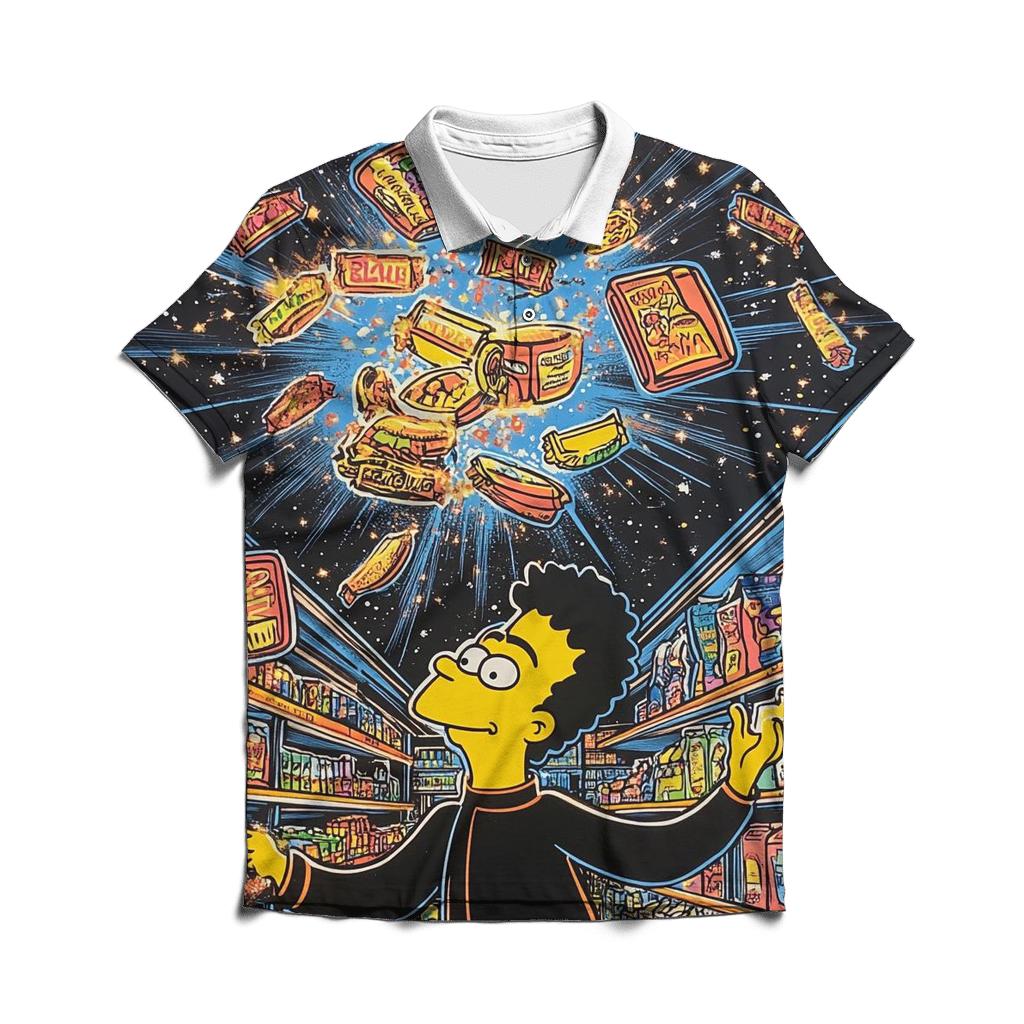 Kwik E Mart Cosmos branded logo polo shirts