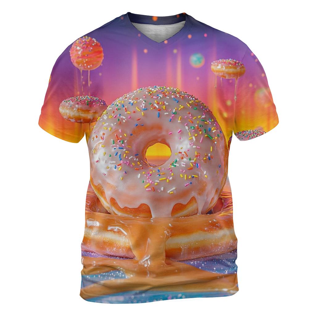 Donut Planet Orbit artistic all-over print tops