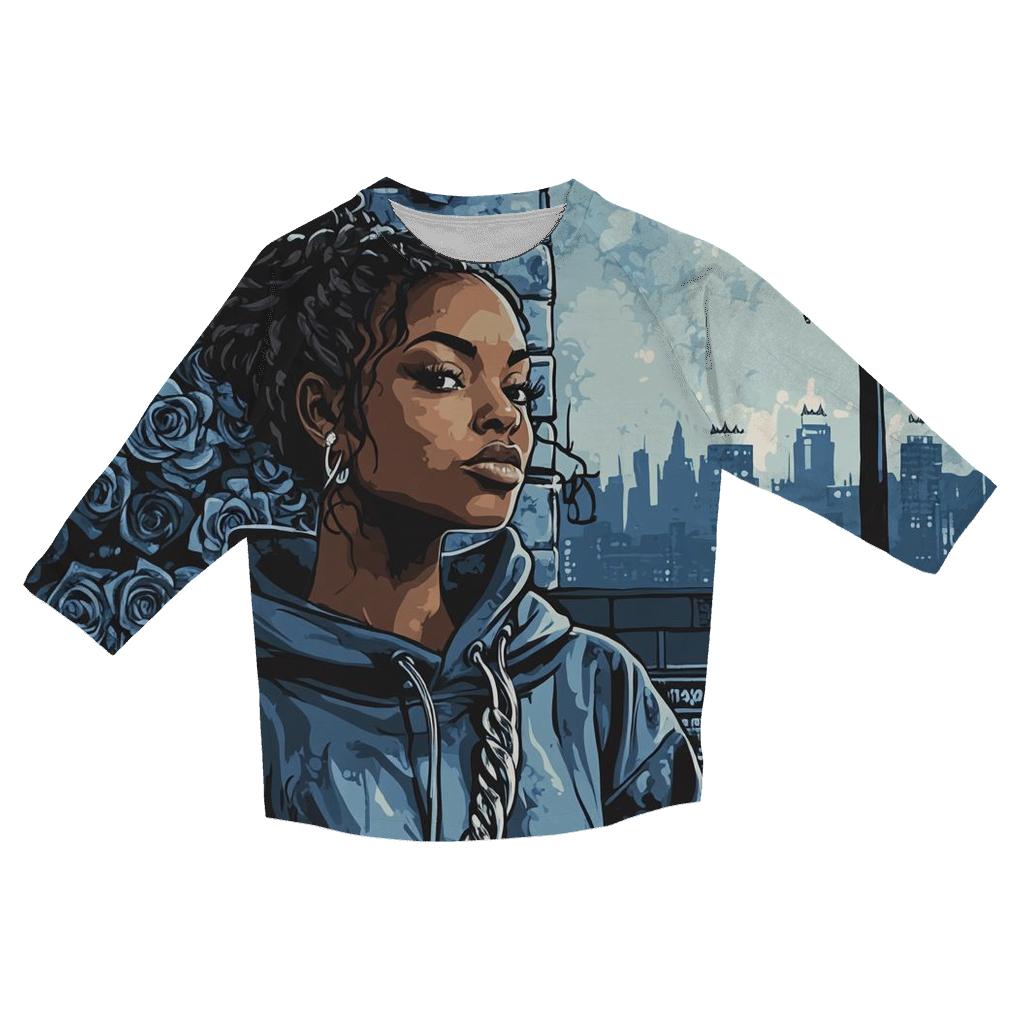 Shades Of Brooklyn Night designer 3/4 sleeve blouses