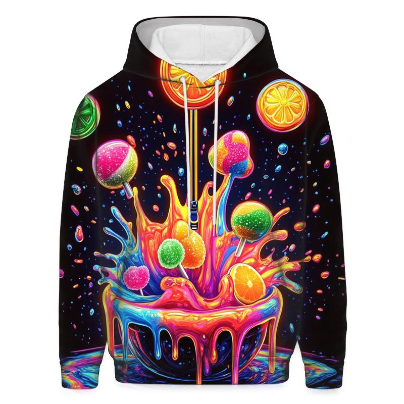 Neon Soda Pop Splash printed hoodies