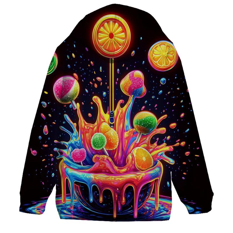 Neon Soda Pop Splash printed hoodies