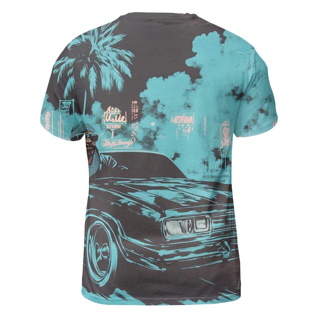 West Coast Neon Cruise creative print fashion shirts