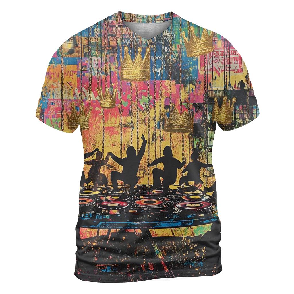 Golden Era Playground artistic all-over print tops