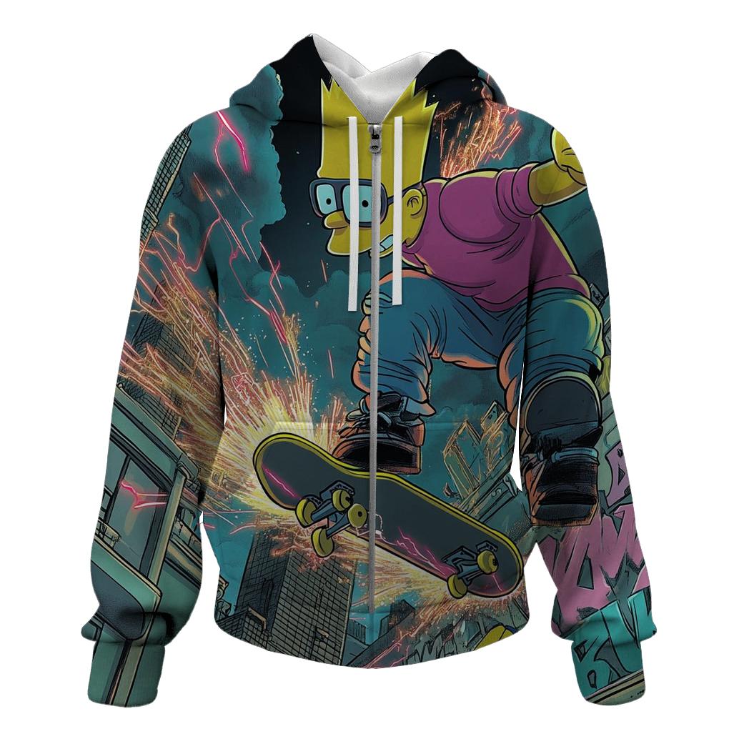 Springfield Skyline Skate Riot printed hoodies