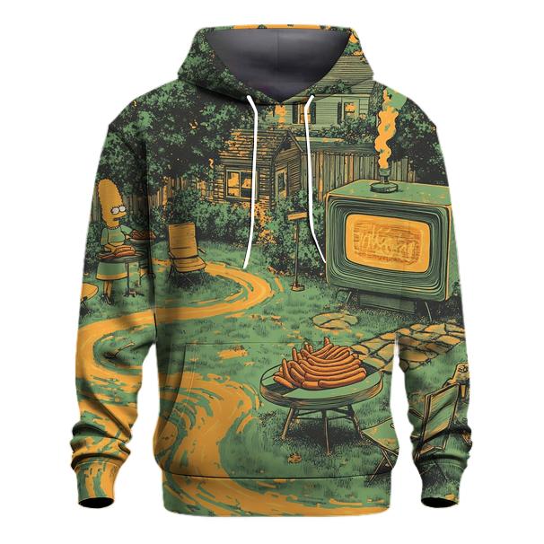 Suburban Time Warp BBQ printed hoodies