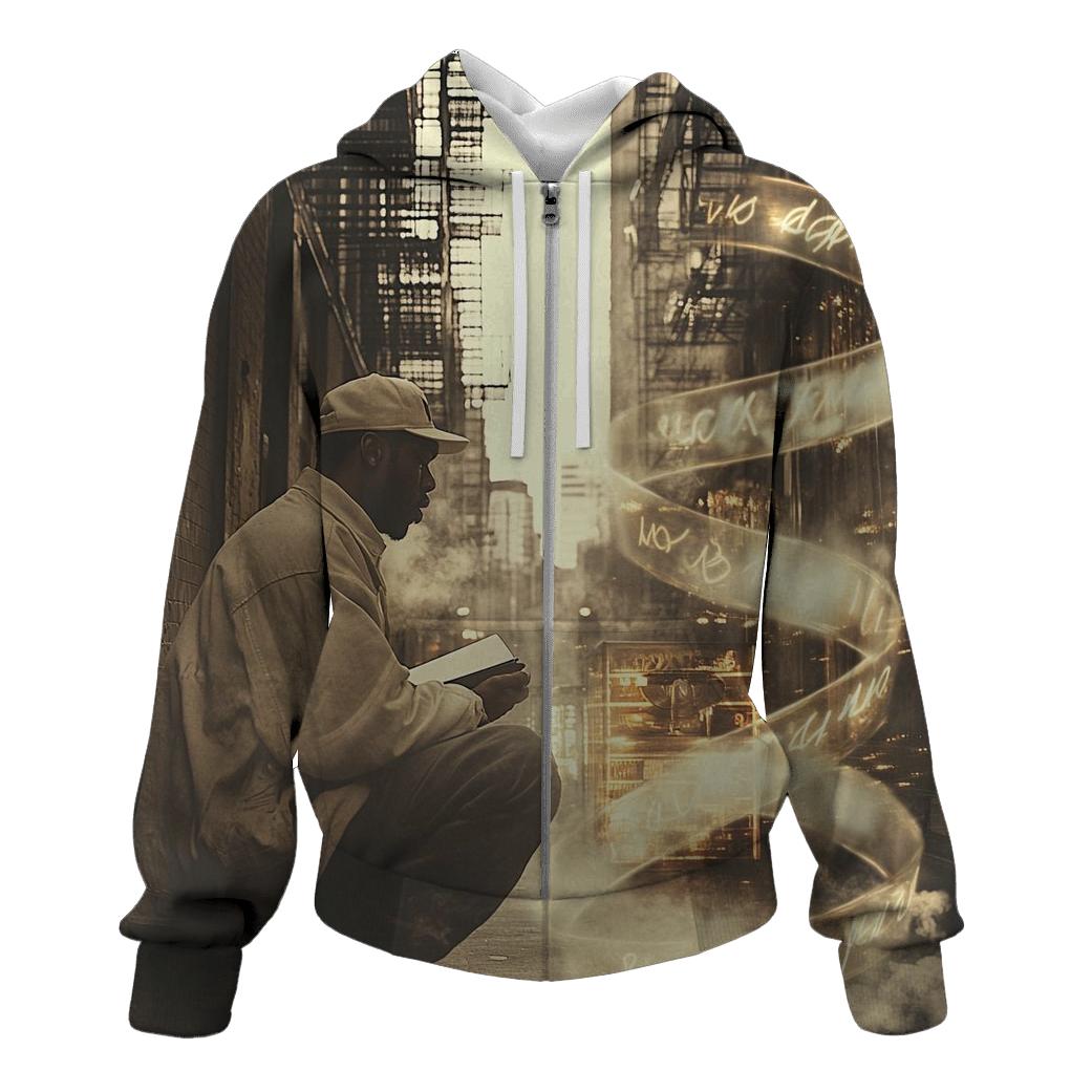 Poetic Cipher Alley zip-up hoodies